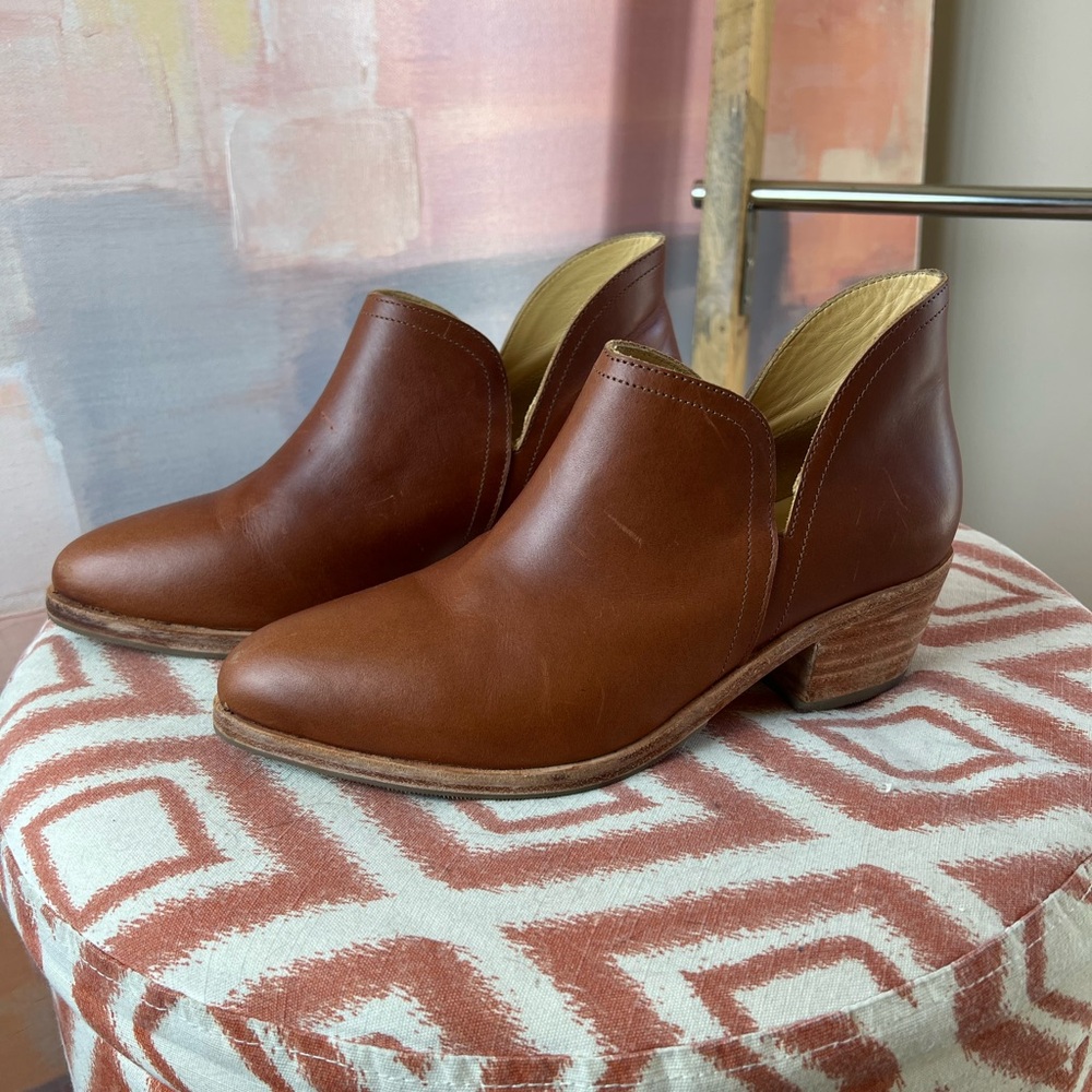 NOSOLO Brown Leather Ankle Boots sz 8.5